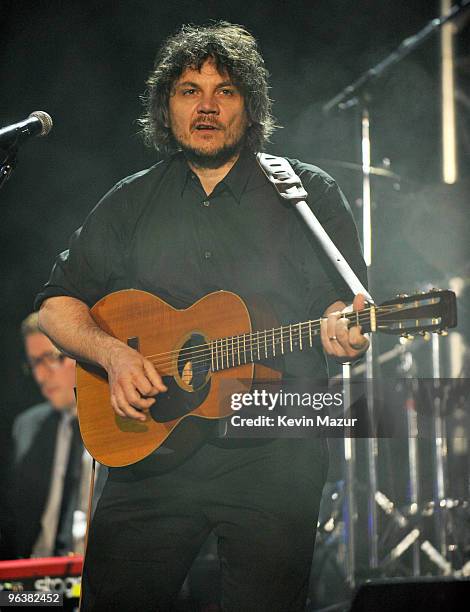 Jeff Tweedy of Wilco performs at 2010 MusiCares Person Of The Year Tribute To Neil Young at the Los Angeles Convention Center on January 29, 2010 in...