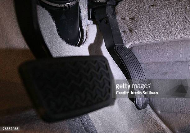An accelerator pedal that is subject to recall is seen in a brand new Toyota Camry at City Toyota February 3, 2010 in Daly City, California. Toyota...