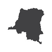 Democratic Republic of the Congo map silhouette