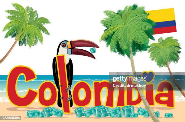 colombia travel - mocoa stock illustrations