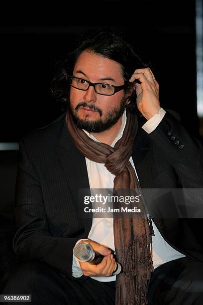 Pablo Cruz, director of Canana, attends a press conference for the presentation of the movie Revolucion, featuring 10 short films by Mexican...