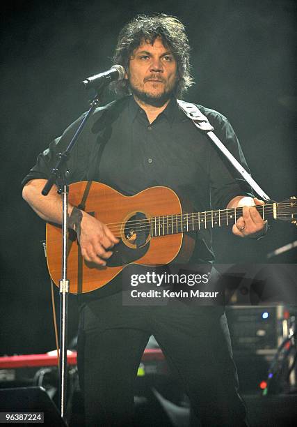 Jeff Tweedy of Wilco performs at 2010 MusiCares Person Of The Year Tribute To Neil Young at the Los Angeles Convention Center on January 29, 2010 in...