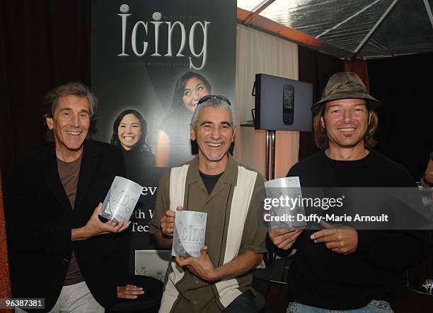 Musicians Rick Vito and Lenny Castellanos of the music group Mick Fleetwood Blues Band attends the 52nd Annual GRAMMY Awards GRAMMY Gift Lounge Day 2...