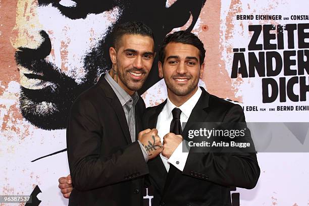 Singer and actor Bushido and actor Elyas M'Barek attend the 'Zeiten Aendern Dich' German Premiere on February 3, 2010 in Berlin, Germany.