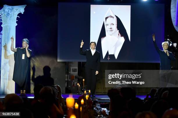 Carrie Mae Weems, Isabella Rossellini, and Meg Harper perform onstage during the BAM Gala 2018 honoring Darren Aronofsky, Jeremy Irons, and Nora Ann...