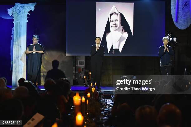 Carrie Mae Weems, Isabella Rossellini, and Meg Harper perform onstage during the BAM Gala 2018 honoring Darren Aronofsky, Jeremy Irons, and Nora Ann...