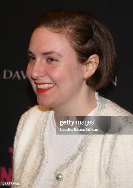 Lena Dunham poses at the opening night of the 50th year celebration of the classic play revival of "The Boys In The Band" on Broadway at The Booth...