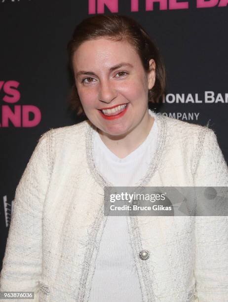 Lena Dunham poses at the opening night of the 50th year celebration of the classic play revival of "The Boys In The Band" on Broadway at The Booth...
