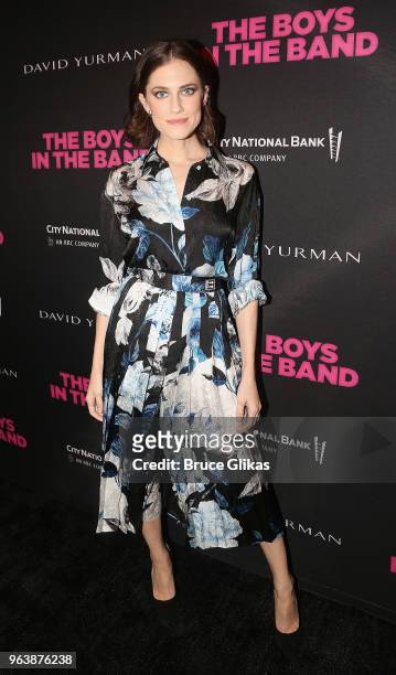Allison Williams poses at the opening nightof the 50th year celebration of the classic play revival of "The Boys In The Band" on Broadway at The...