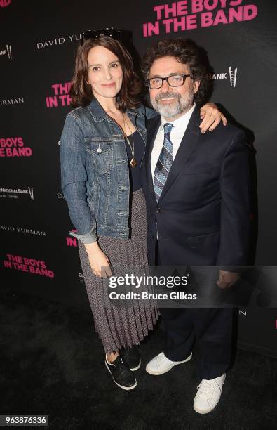 Tina Fey and Jeff Richmond pose at the opening nightof the 50th year celebration of the classic play revival of "The Boys In The Band" on Broadway at...