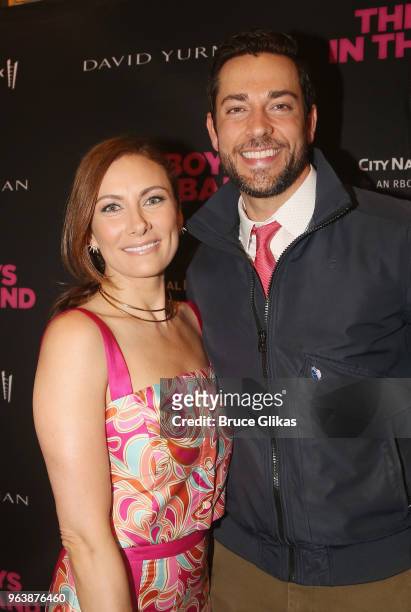 Laura Benanti and Zachary Zevi pose at the opening nightof the 50th year celebration of the classic play revival of "The Boys In The Band" on...