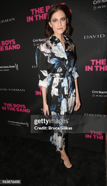 Allison Williams poses at the opening nightof the 50th year celebration of the classic play revival of "The Boys In The Band" on Broadway at The...