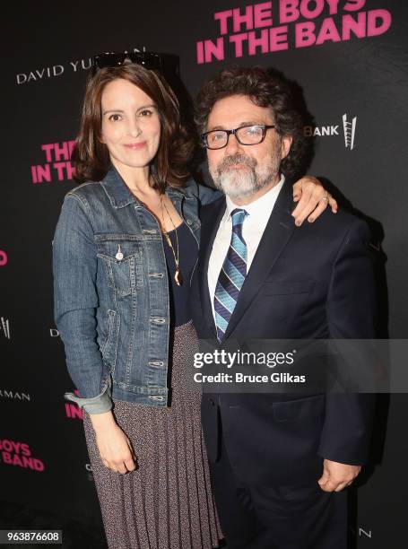 Tina Fey and Jeff Richmond pose at the opening nightof the 50th year celebration of the classic play revival of "The Boys In The Band" on Broadway at...