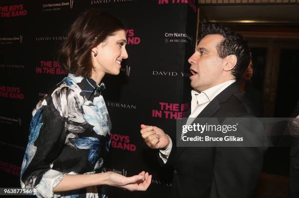 Allison Williams and Mario Cantone attend the opening night 50th year celebration of the classic play revival of "The Boys In The Band" on Broadway...