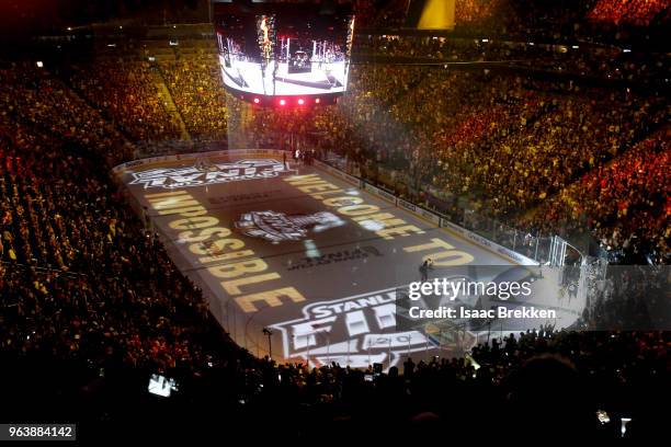 General view of the arena prior to Game Two of the 2018 NHL Stanley Cup Finals between the Vegas Golden Knights and the Washington Capitals at...