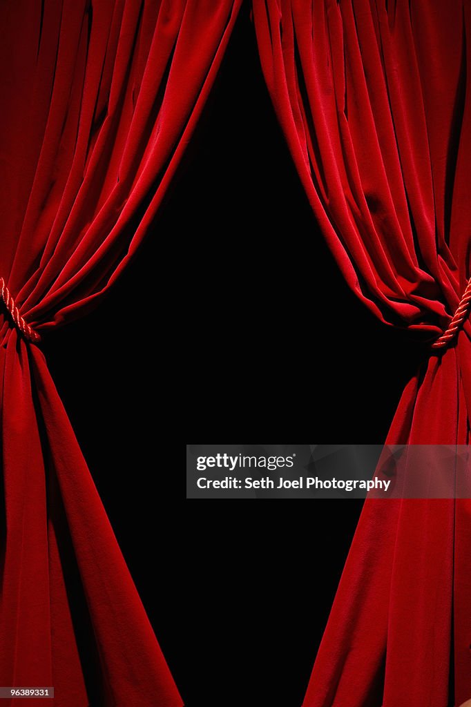 Red velvet curtains