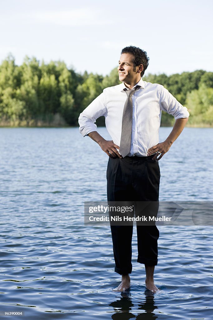 Man walking on water