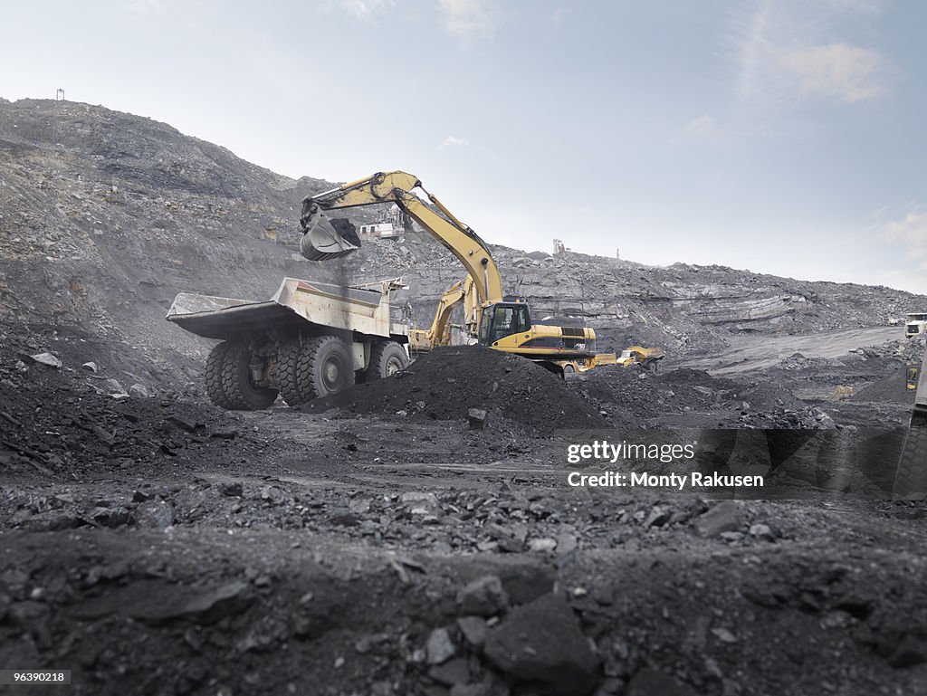 Digger Working In Coal Mine
