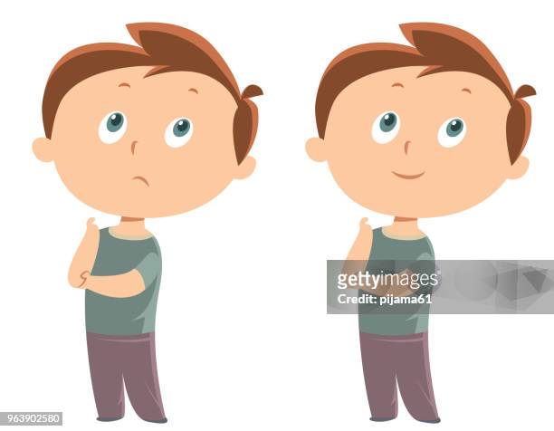 229 Boy Thinking Expression High Res Illustrations - Getty Images