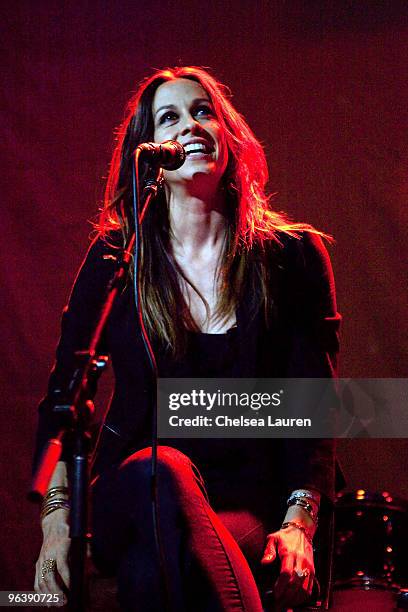 Singer Alanis Morissette performs at The Troubadour on December 10, 2009 in Los Angeles, California.