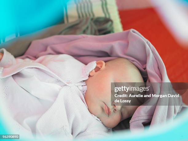 baby sleeping - david de lossy sleep stock pictures, royalty-free photos & images