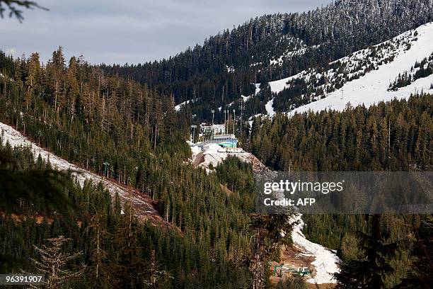 The slopes at a Cypress mountain venue is pictured February 3, 2010. Due to warmer temperatures officials had to ship snow from Allison Pass, about...