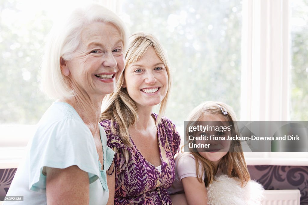 A grandmother, mother and daughter