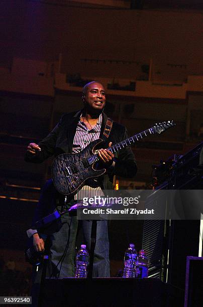 Bernie Williams performs at Madison Square Garden on February 2, 2010 in New York City.