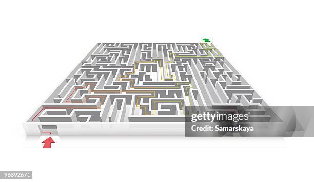 maze - empty white corridor stock illustrations