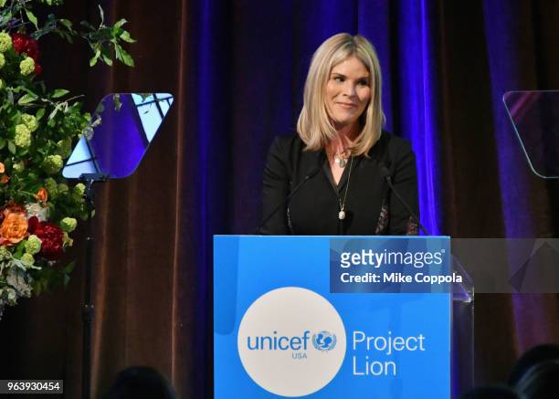 NextGen Founding Chair Jenna Bush Hager speaks onstage at the Launch of UNICEF's Project Lion at The Highline Hotel on May 30, 2018 in New York City.