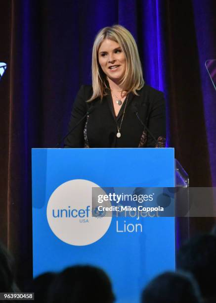 NextGen Founding Chair Jenna Bush Hager speaks onstage at the Launch of UNICEF's Project Lion at The Highline Hotel on May 30, 2018 in New York City.