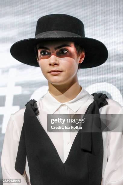 British model, actress and singer Cara Delevingne during the Douglas X Peter Lindbergh campaign launch at ewerk on May 30, 2018 in Berlin, Germany.