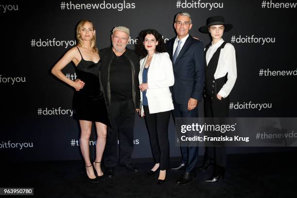 Amber Valletta, Peter Lindbergh, Tina Mueller, CEO Douglas, Michael Rauch, CFO Douglas and Cara Delevingne during the Douglas X Peter Lindbergh...