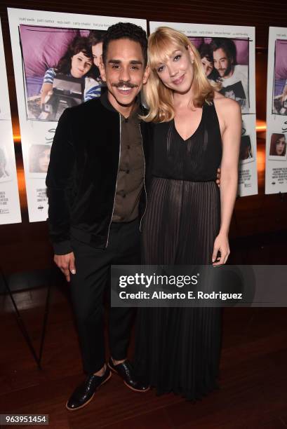 Actor Ray Santiago and Theresa Bennett attend the Premiere Of Paramount Pictures And Vertical Entertainment's "Social Animals" at The Landmark on May...