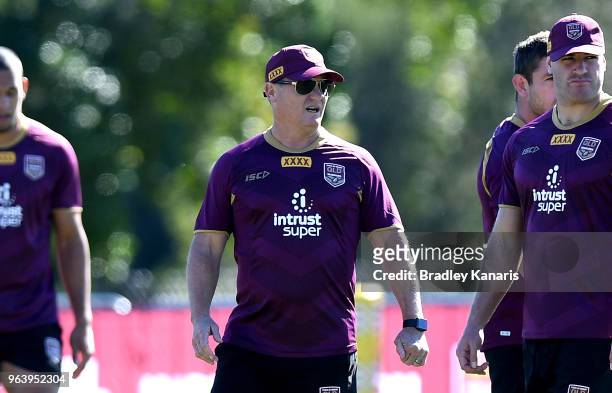 Coach Kevin Walters during a Queensland Maroons training session at Sanctuary Cove on May 31, 2018 at the Gold Coast, Australia.