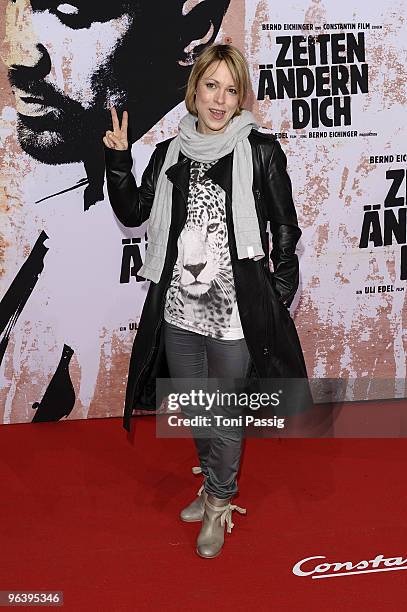 Anneke Kim Sarnau attends the premiere of "Zeiten aendern Dich" on February 3, 2010 in Berlin, Germany.