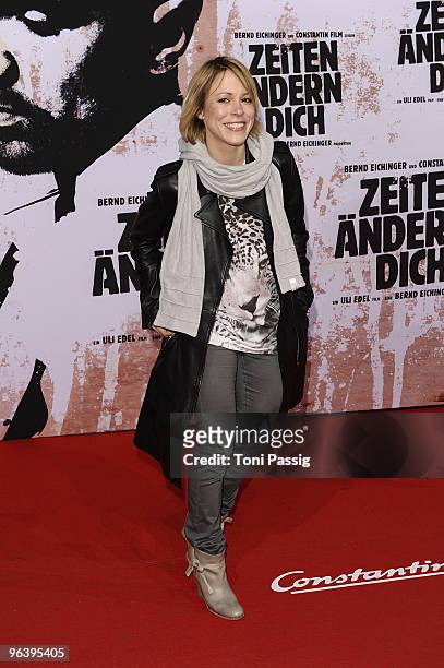 Anneke Kim Sarnau attends the premiere of "Zeiten aendern Dich" on February 3, 2010 in Berlin, Germany.
