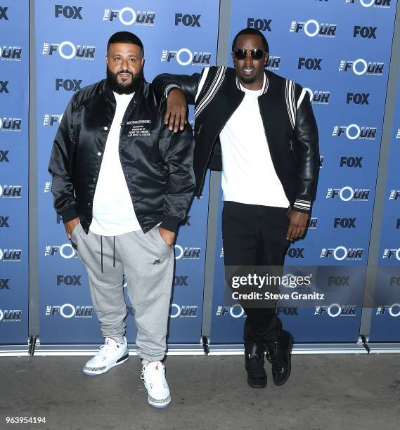 Khaled;Sean "Diddy" Combs arrives at the Premiere Of Fox's "The Four: Battle For Stardom" Season 2 at CBS Studios - Radford on May 30, 2018 in Studio...
