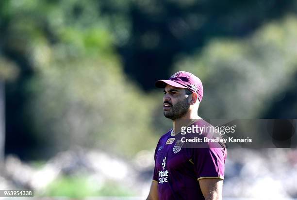 Greg Inglis during a Queensland Maroons training session at Sanctuary Cove on May 31, 2018 at the Gold Coast, Australia.