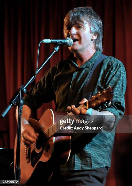 Singer/songwriter Neil Finn, former frontman for Crowded House and Split Enz, performs on stage at Bush Hall on February 3, 2010 in London, England.