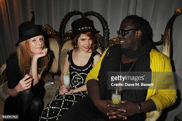 Olivia Inge, Paloma Faith and Dave Akobu attend the Rodial Beautiful Awards at the Sanderson Hotel on February 3, 2010 in London, England.