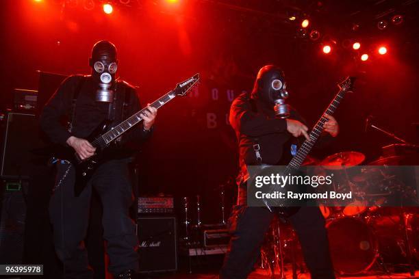 Guitarists James and Milos of Kommandant performs at the House Of Blues in Chicago, Illinois on January 26, 2010.