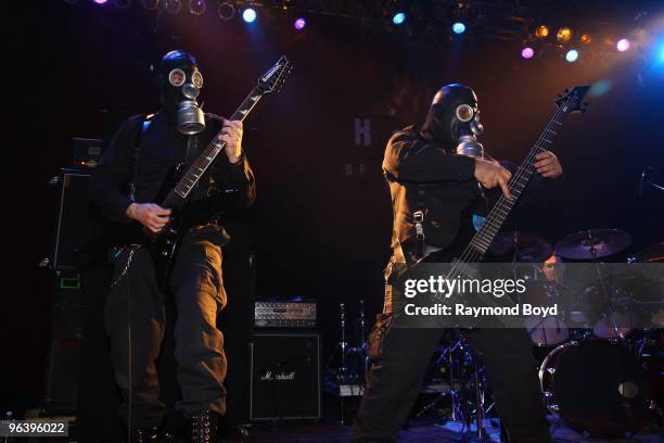 Guitarists James and Milos of Kommandant performs at the House Of Blues in Chicago, Illinois on January 26, 2010.