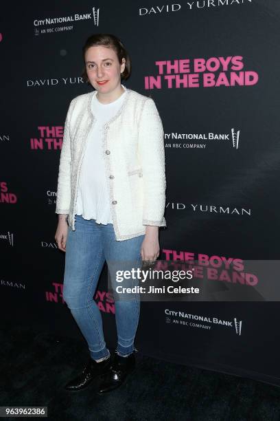 Lena Dunham attends "The Boys in the Band" 50th Anniversary Celebration at Booth Theatre on May 30, 2018 in New York City.