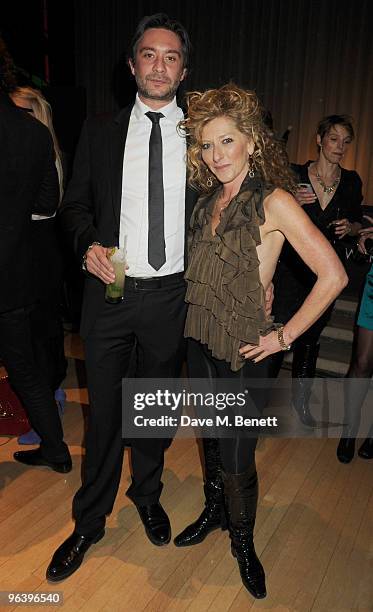 Kelly Hoppen and partner attend the Rodial Beautiful Awards at the Sanderson Hotel on February 3, 2010 in London, England.