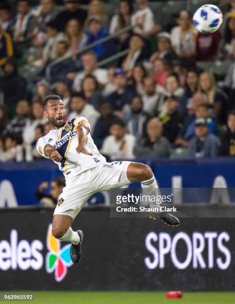 Ashley Cole of Los Angeles Galaxy during the Los Angeles Galaxy's MLS match against FC Dallas at the StubHub Center on May 30, 2018 in Carson,...