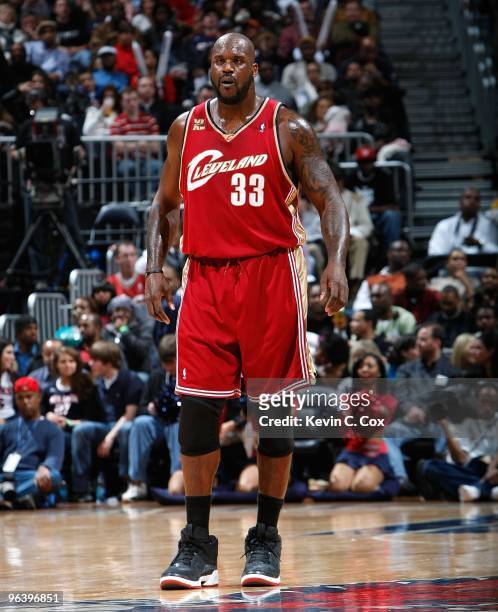 Shaquille O'Neal of the Cleveland Cavaliers against the Atlanta Hawks at Philips Arena on December 29, 2009 in Atlanta, Georgia. NOTE TO USER: User...