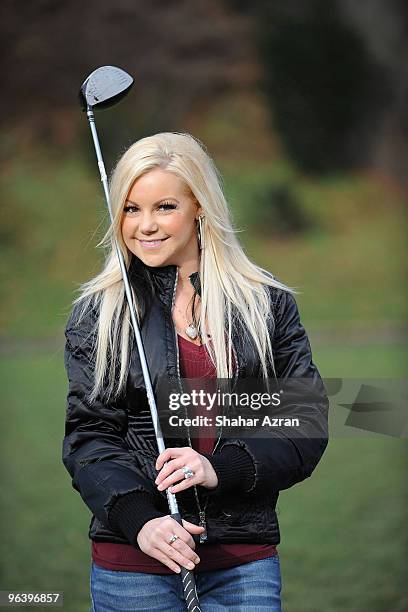 Jamie Junger practicing golf at Morningside Park in Harlem on December 14, 2009 in New York City.