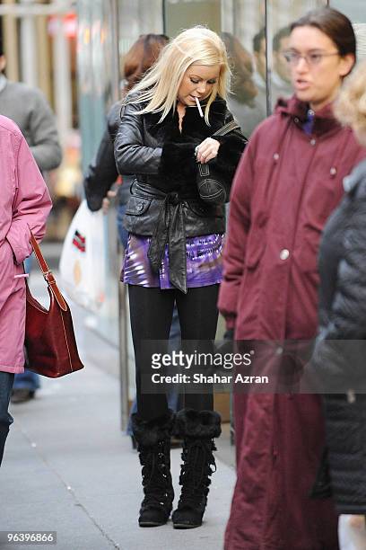 Jamie Junger outside of a bank on December 14, 2009 in New York City.