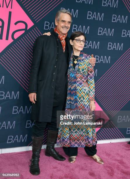 Jeremy Irons and Joan Juliet Buck attends BAM Gala 2018 at Brooklyn Cruise Terminal on May 30, 2018 in New York City.